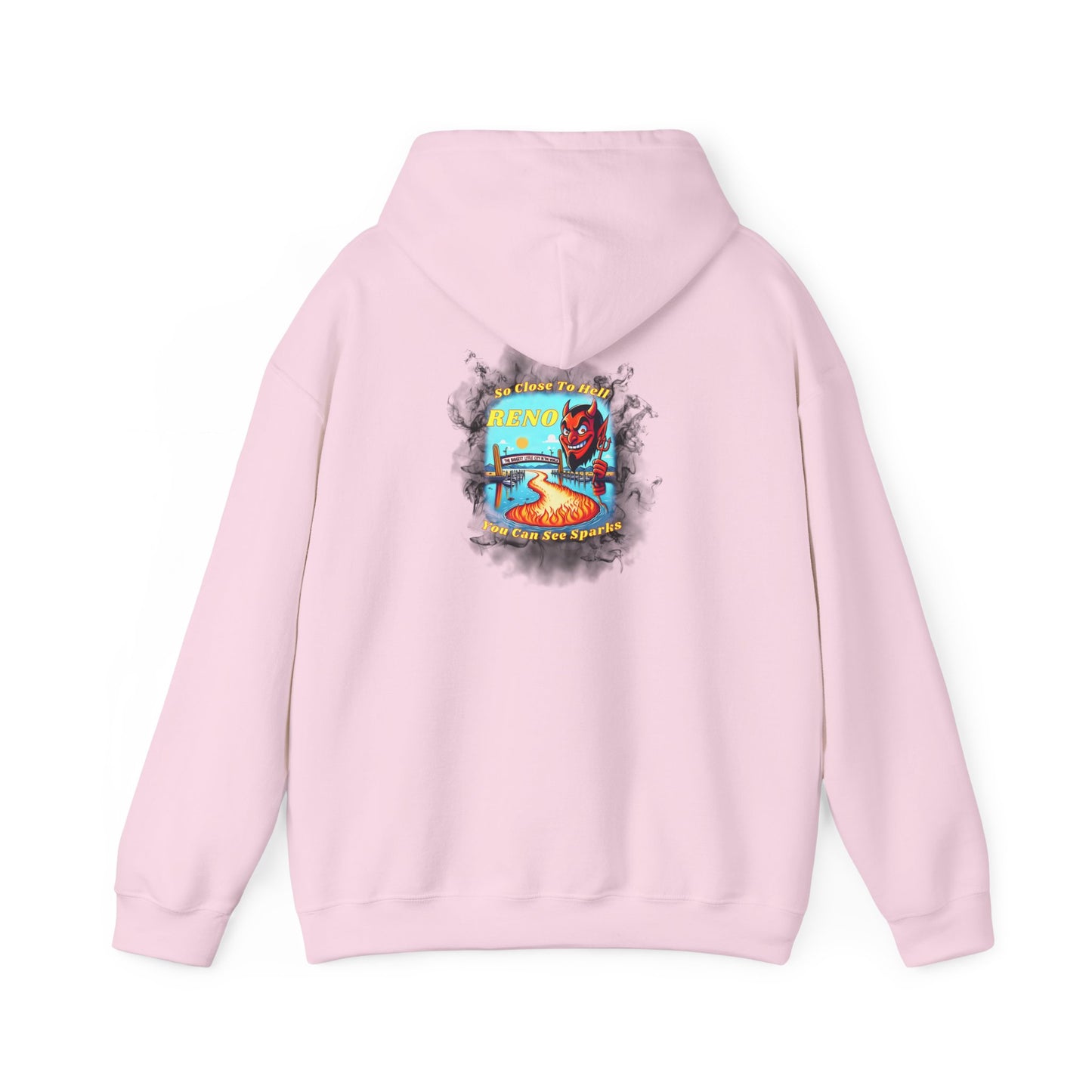 Reno - So close to hell you can see Sparks! - Hoodie (Smoke Background)