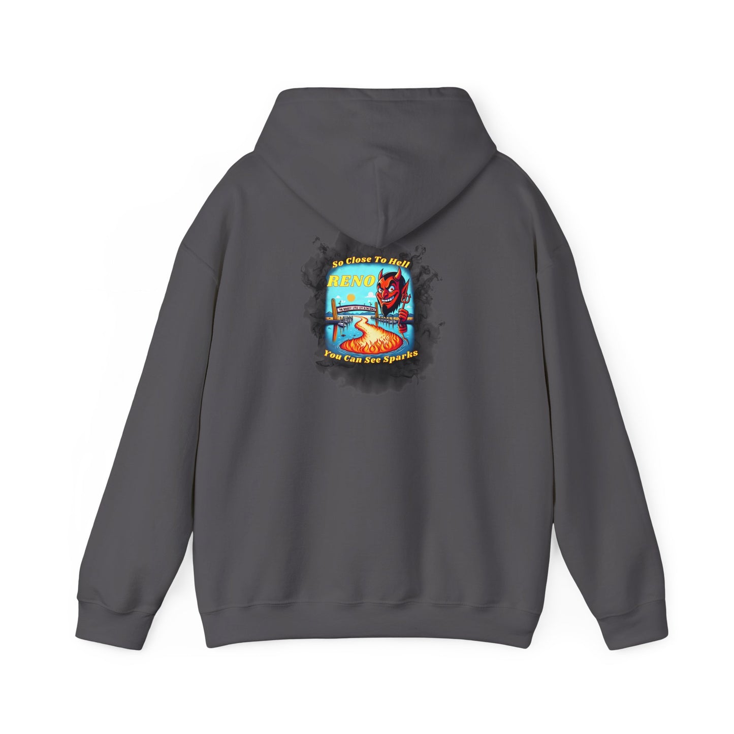 Reno - So close to hell you can see Sparks! - Hoodie (Smoke Background)