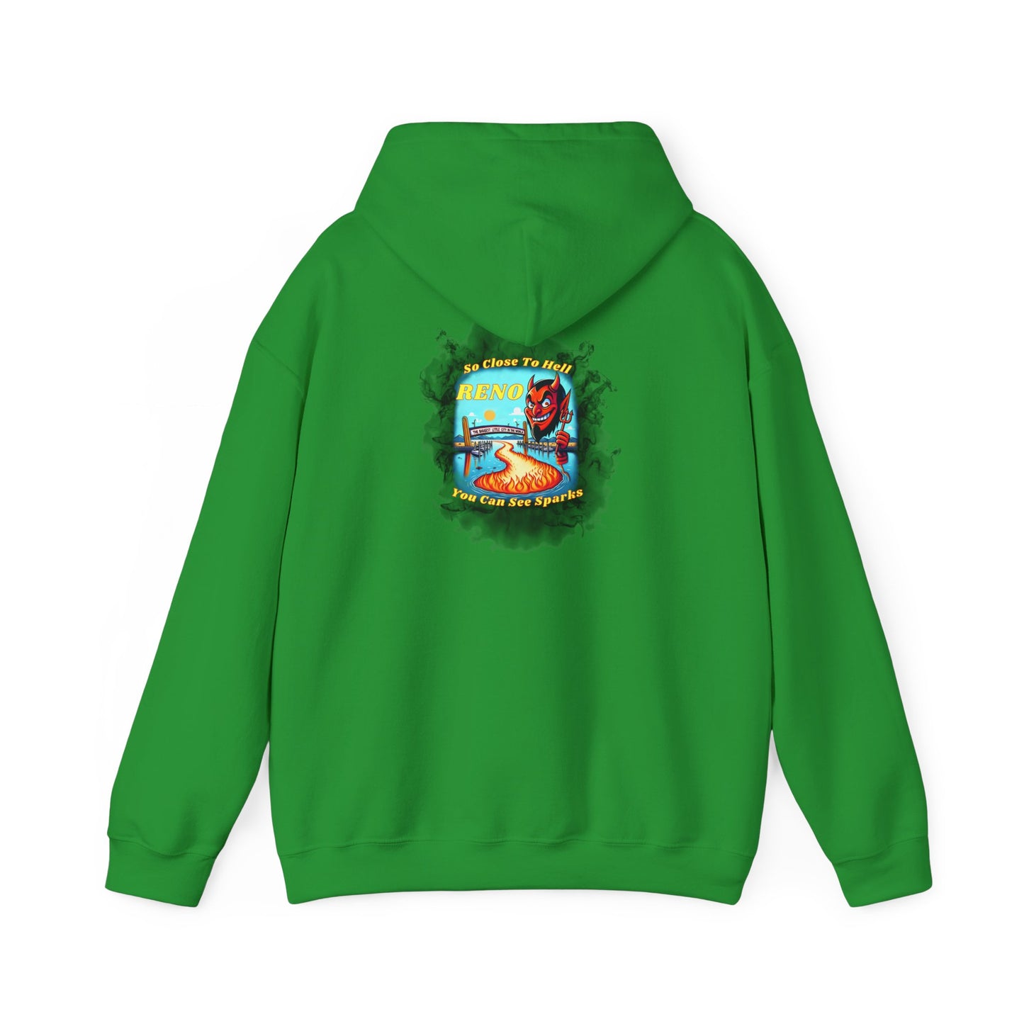 Reno - So close to hell you can see Sparks! - Hoodie (Smoke Background)