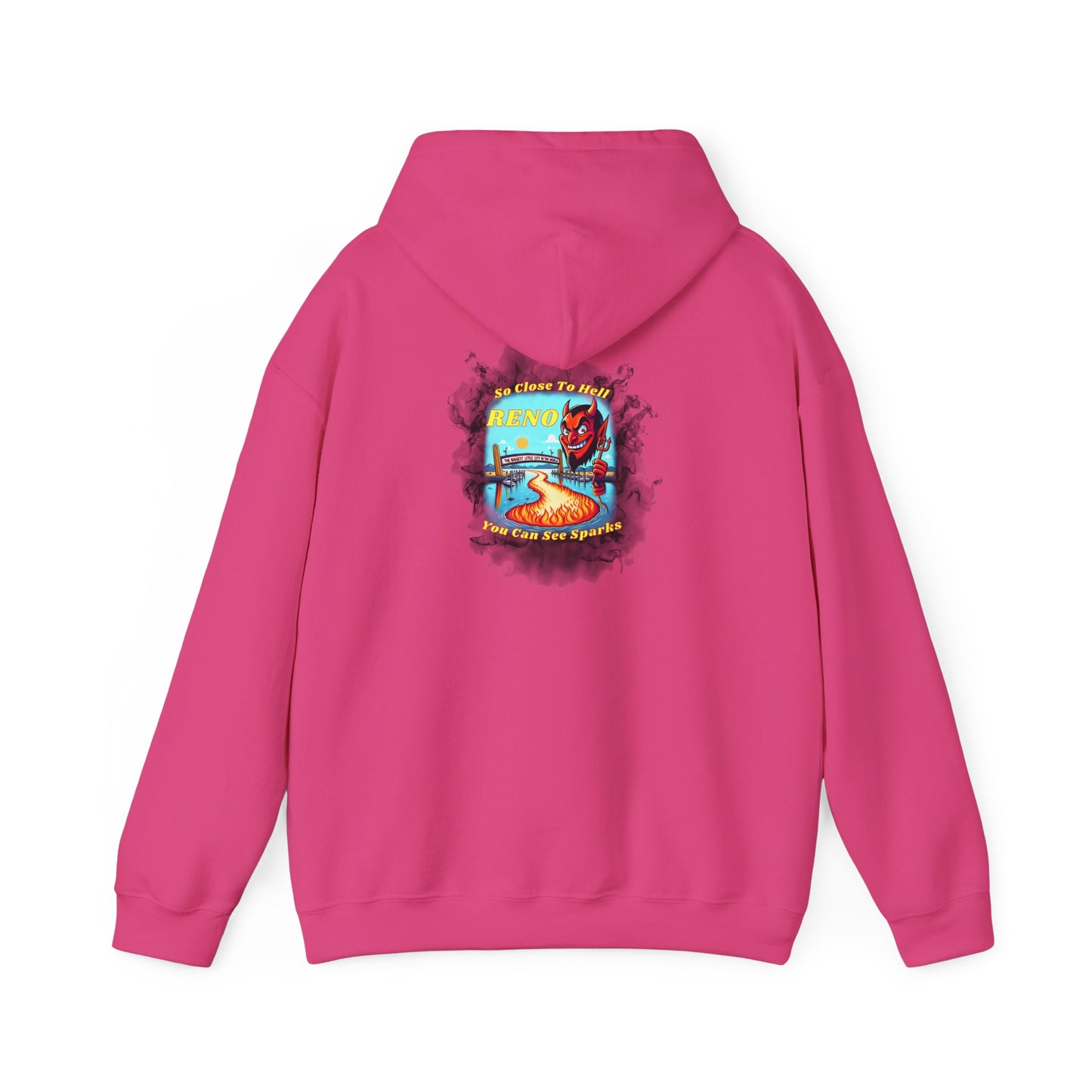Reno - So close to hell you can see Sparks! - Hoodie (Smoke Background)