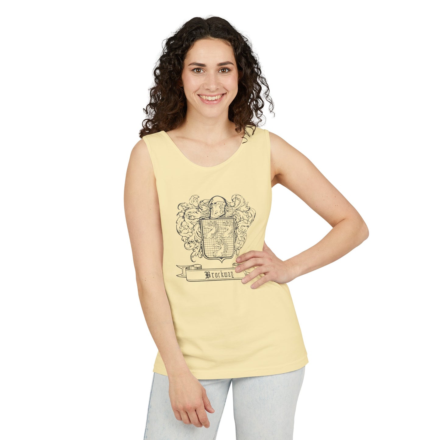 Brockway Traditional Coat of Arms - Unisex Garment-Dyed Tank Top