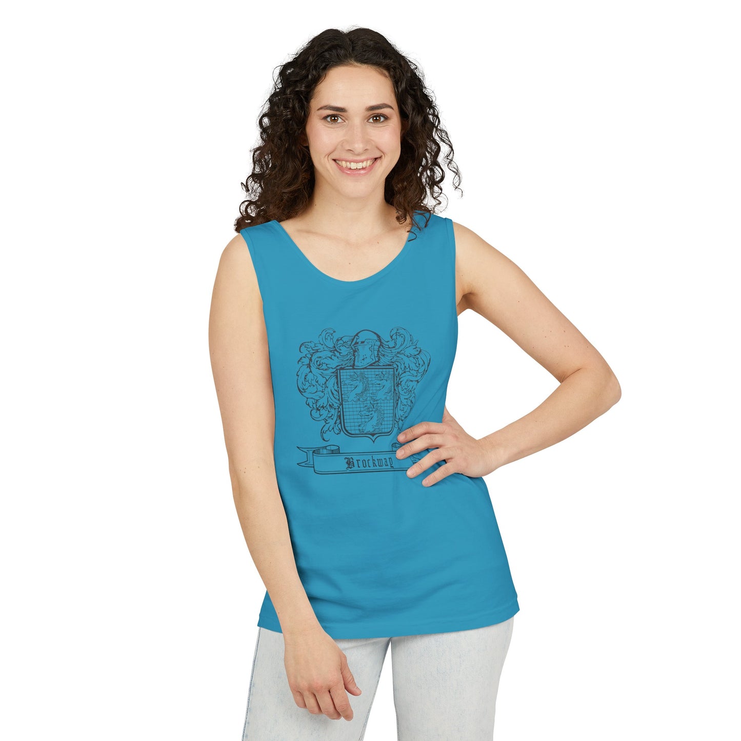 Brockway Traditional Coat of Arms - Unisex Garment-Dyed Tank Top