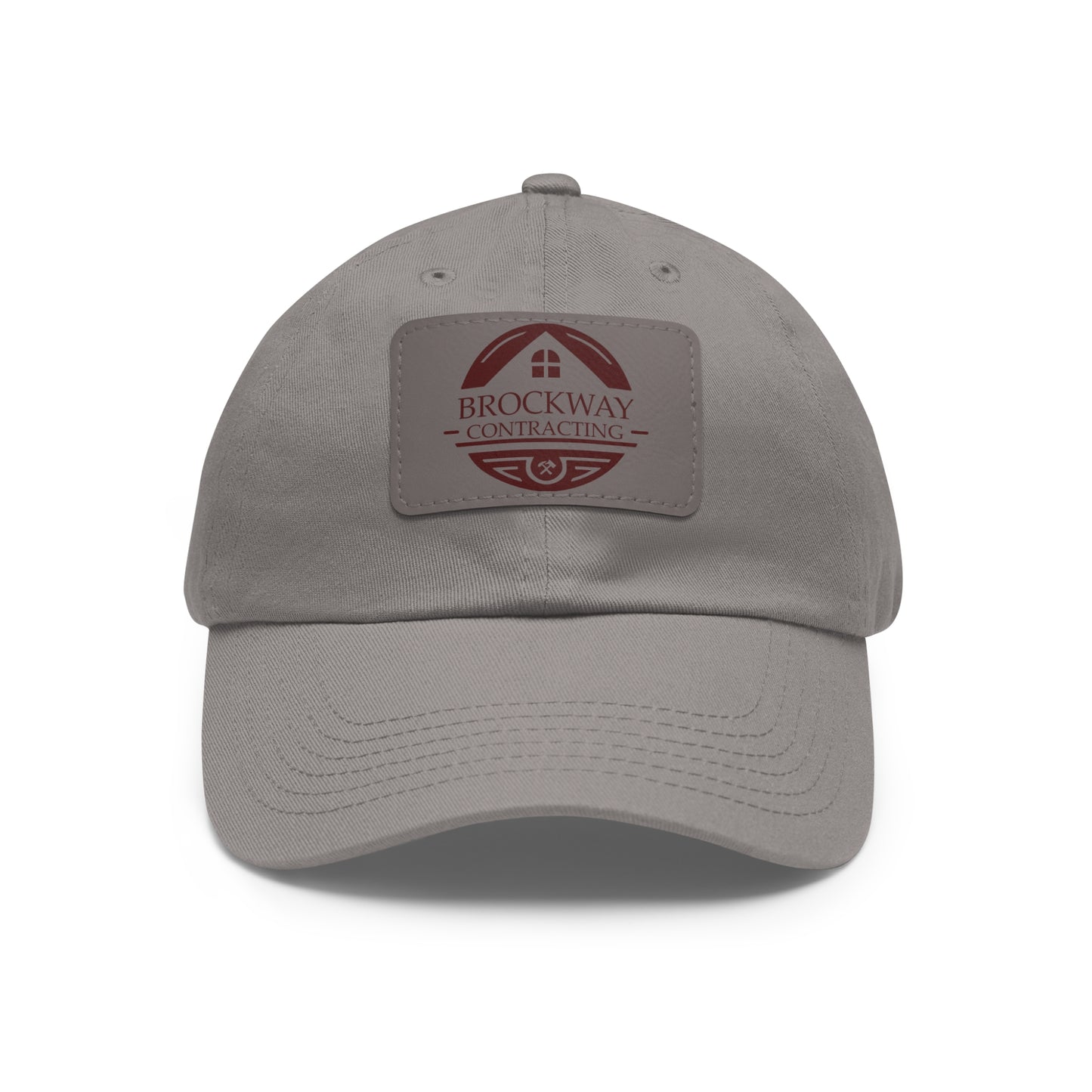 Leather Patch Dad Hat — Brockway Contracting Logo Cap