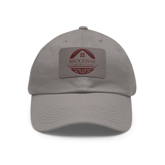 Leather Patch Dad Hat — Brockway Contracting Logo Cap
