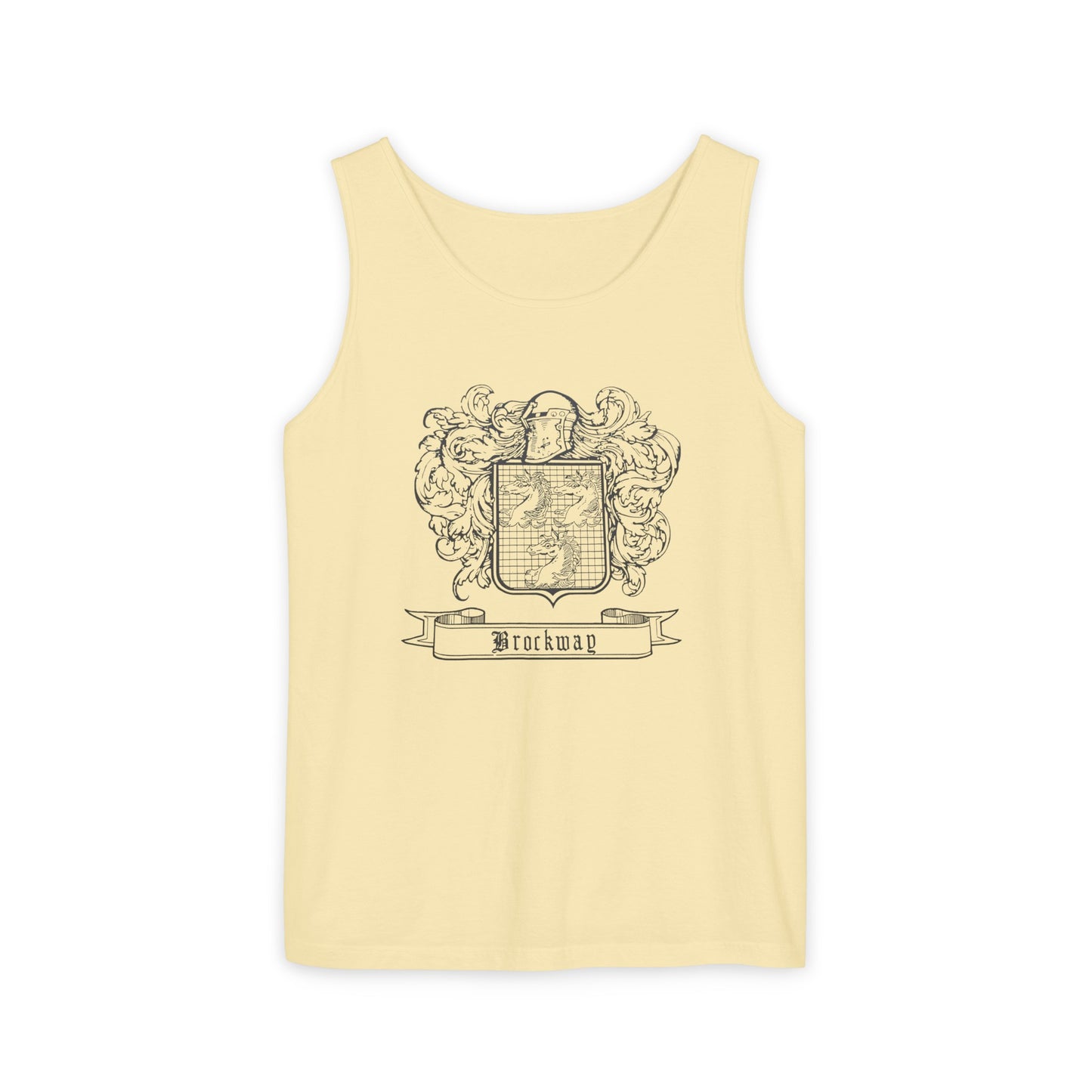 Brockway Traditional Coat of Arms - Unisex Garment-Dyed Tank Top