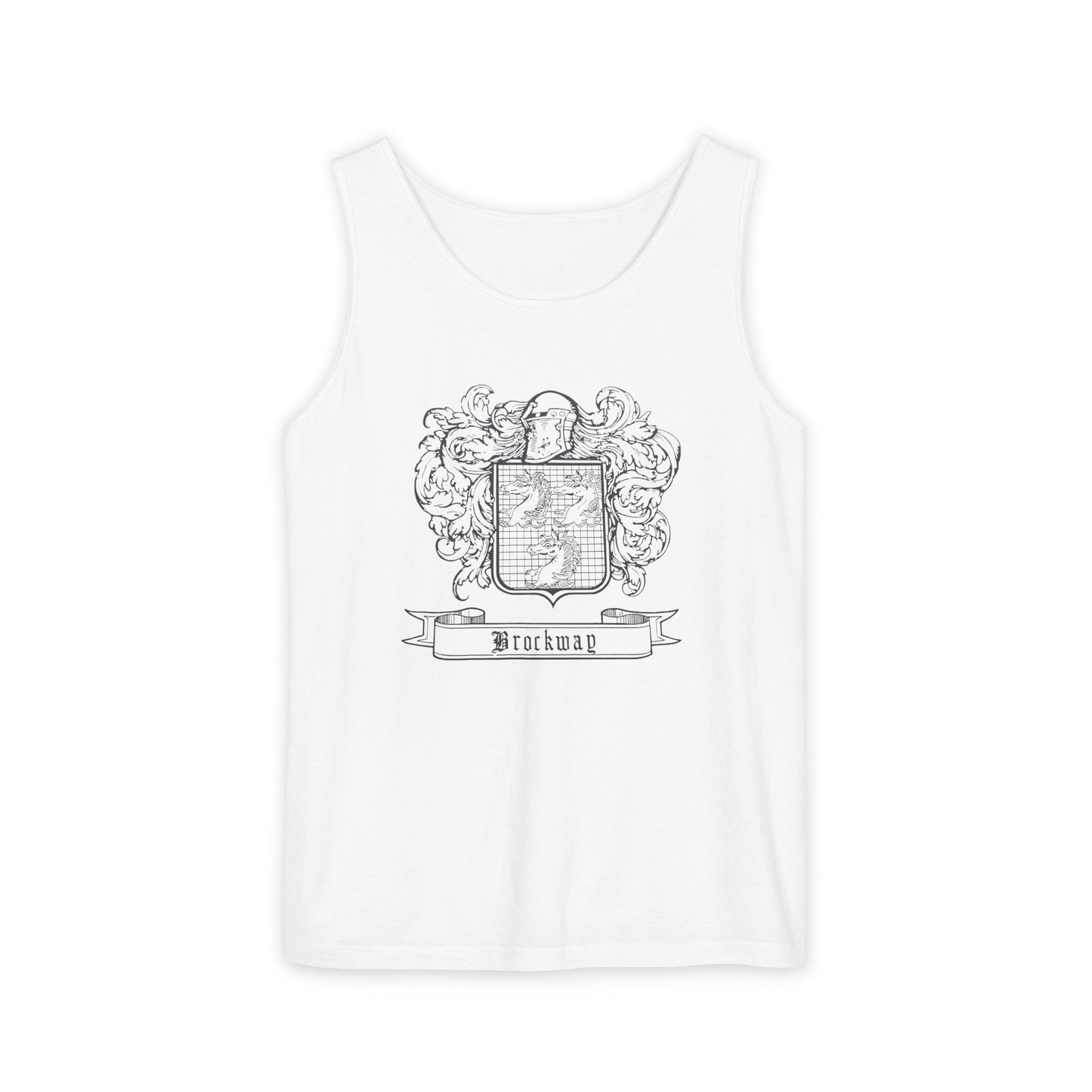 Brockway Traditional Coat of Arms - Unisex Garment-Dyed Tank Top