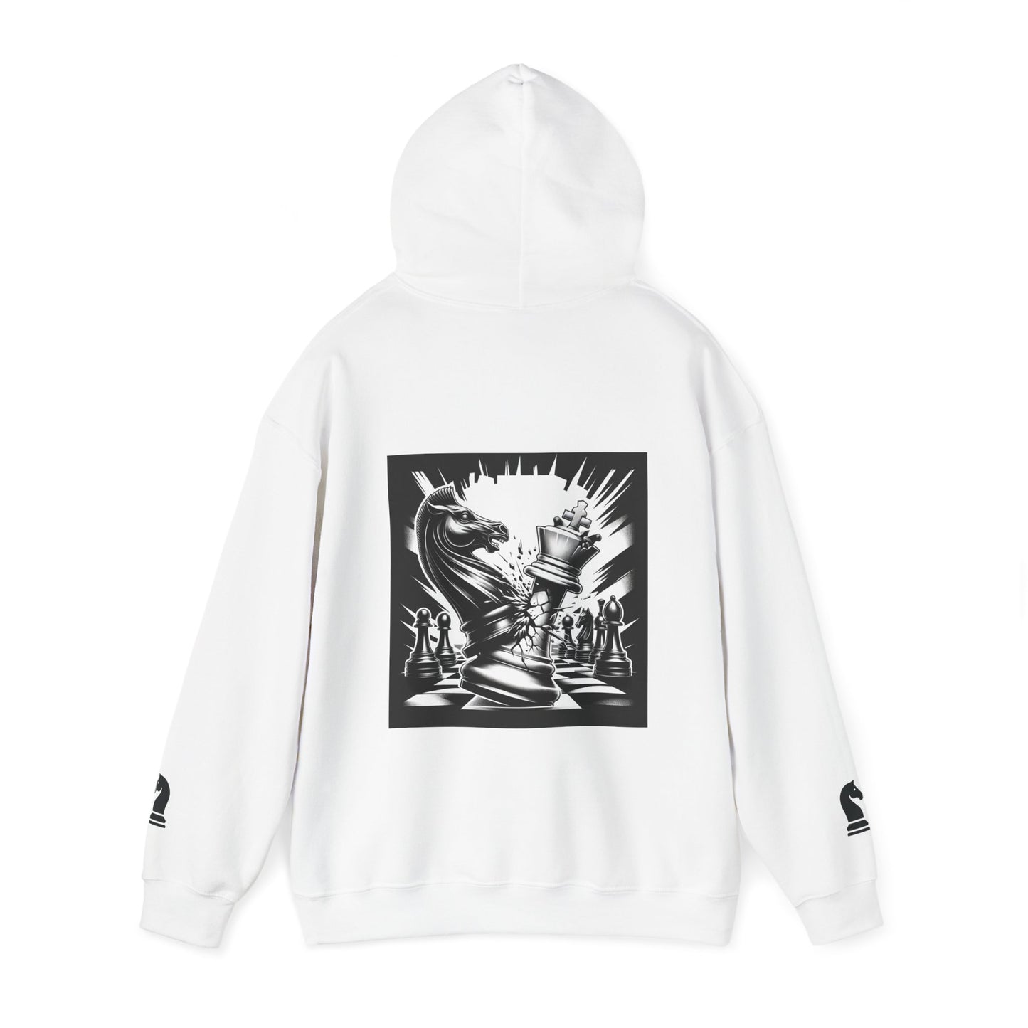 Dark Horse Hoodie, Unisex Chess Piece Silhouette Sweatshirt, Cozy Gamer's Pullover