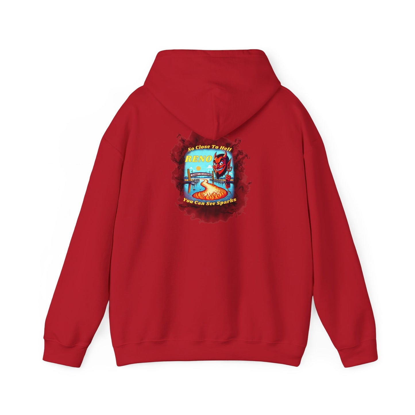 Reno - So close to hell you can see Sparks! - Hoodie (Smoke Background)