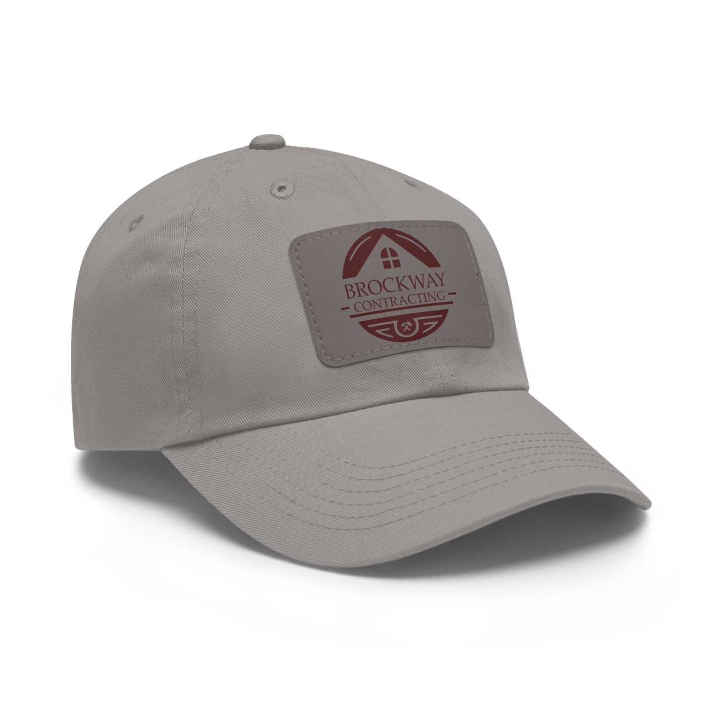 Leather Patch Dad Hat — Brockway Contracting Logo Cap
