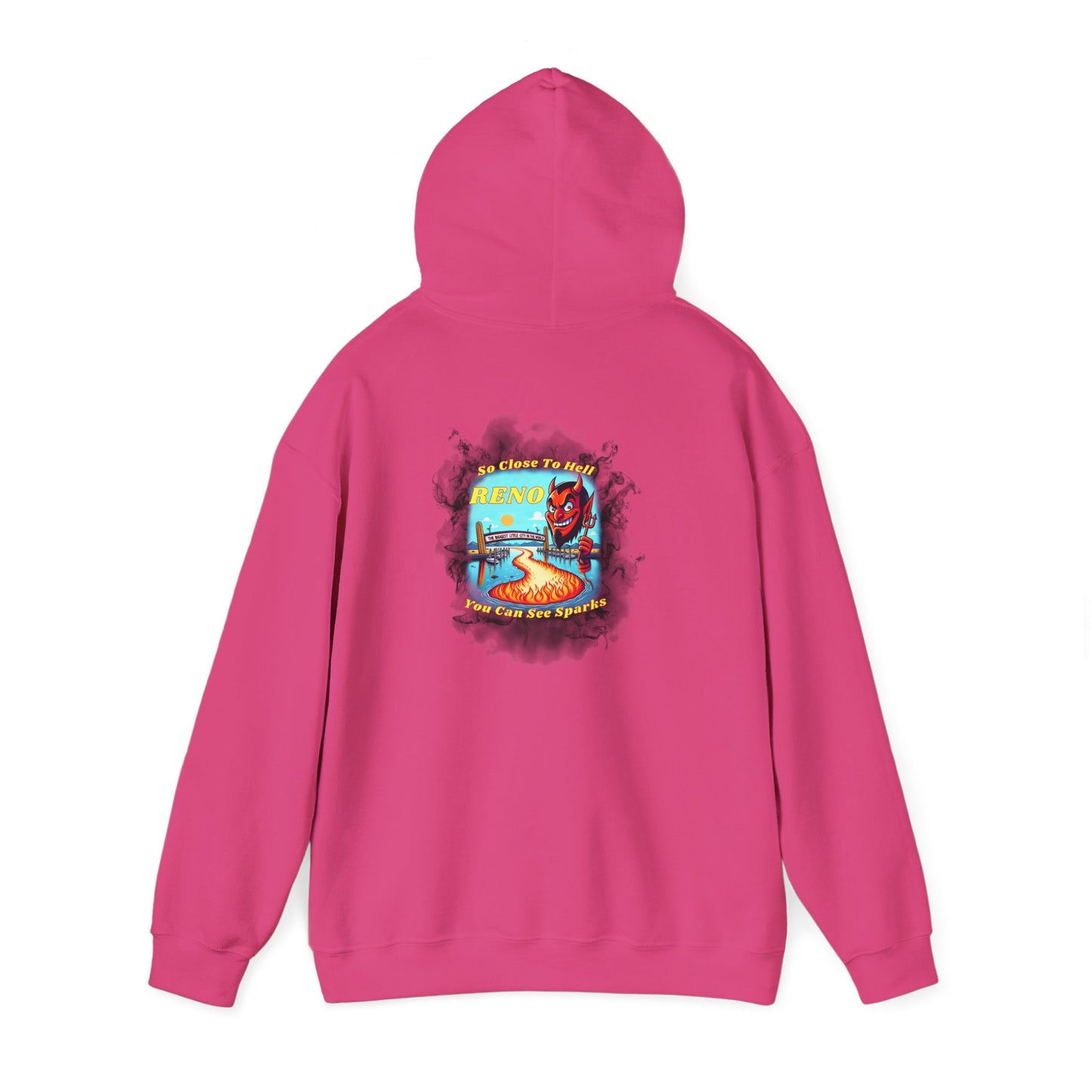 Reno - So close to hell you can see Sparks! - Hoodie (Smoke Background)