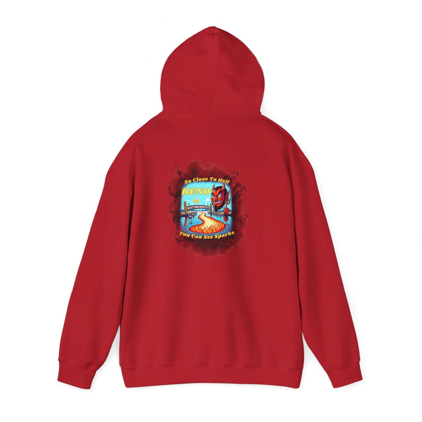 Reno - So close to hell you can see Sparks! - Hoodie (Smoke Background)
