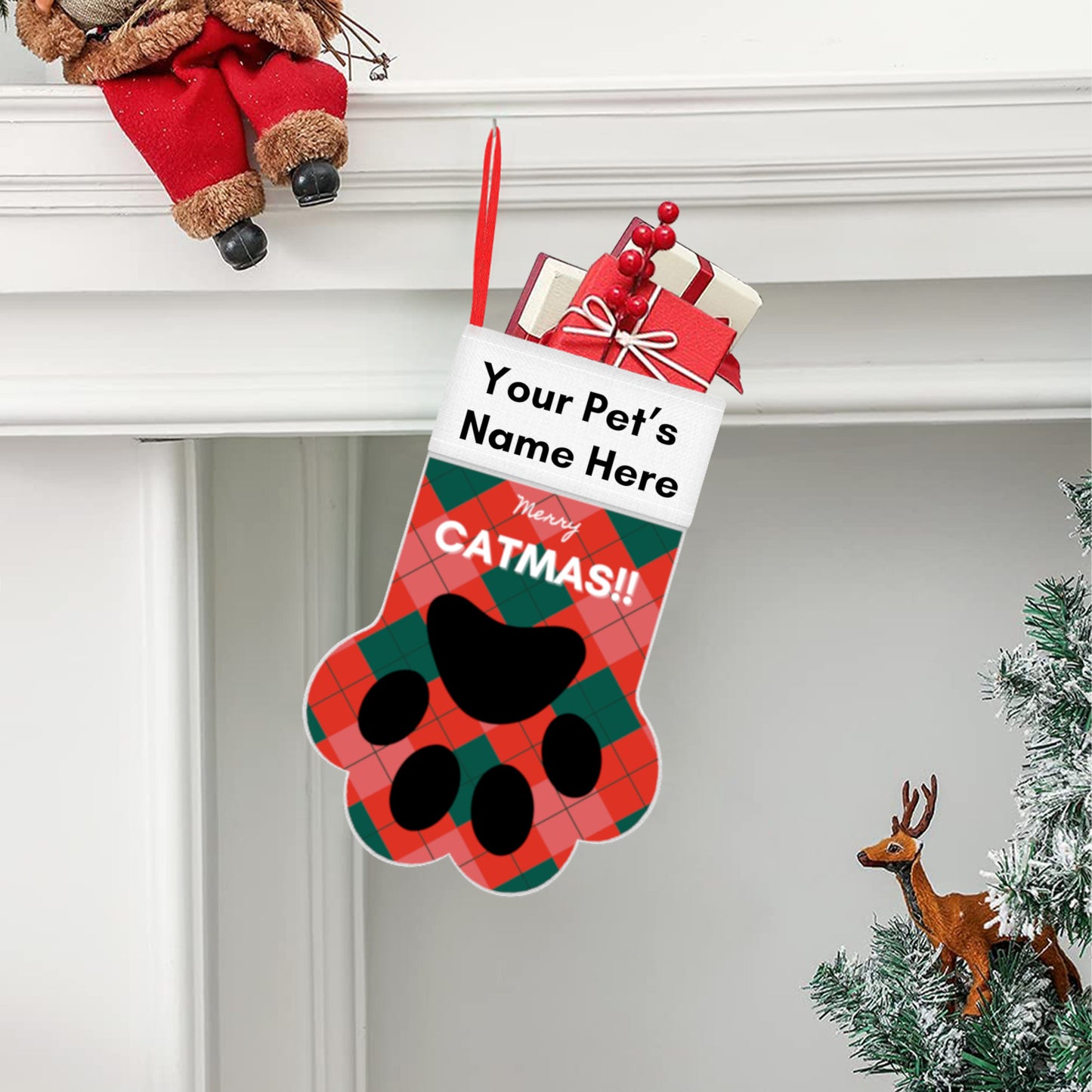 Christmas Stocking (Paw) - Purrfect Cat Lover's Gift