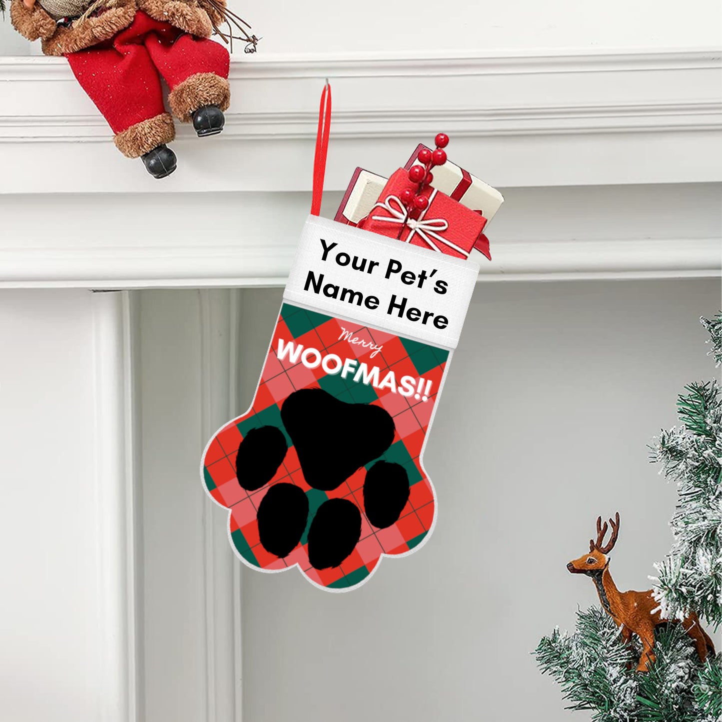 Christmas Stocking (Paw) -Howling Good Dog Lover's Gift!