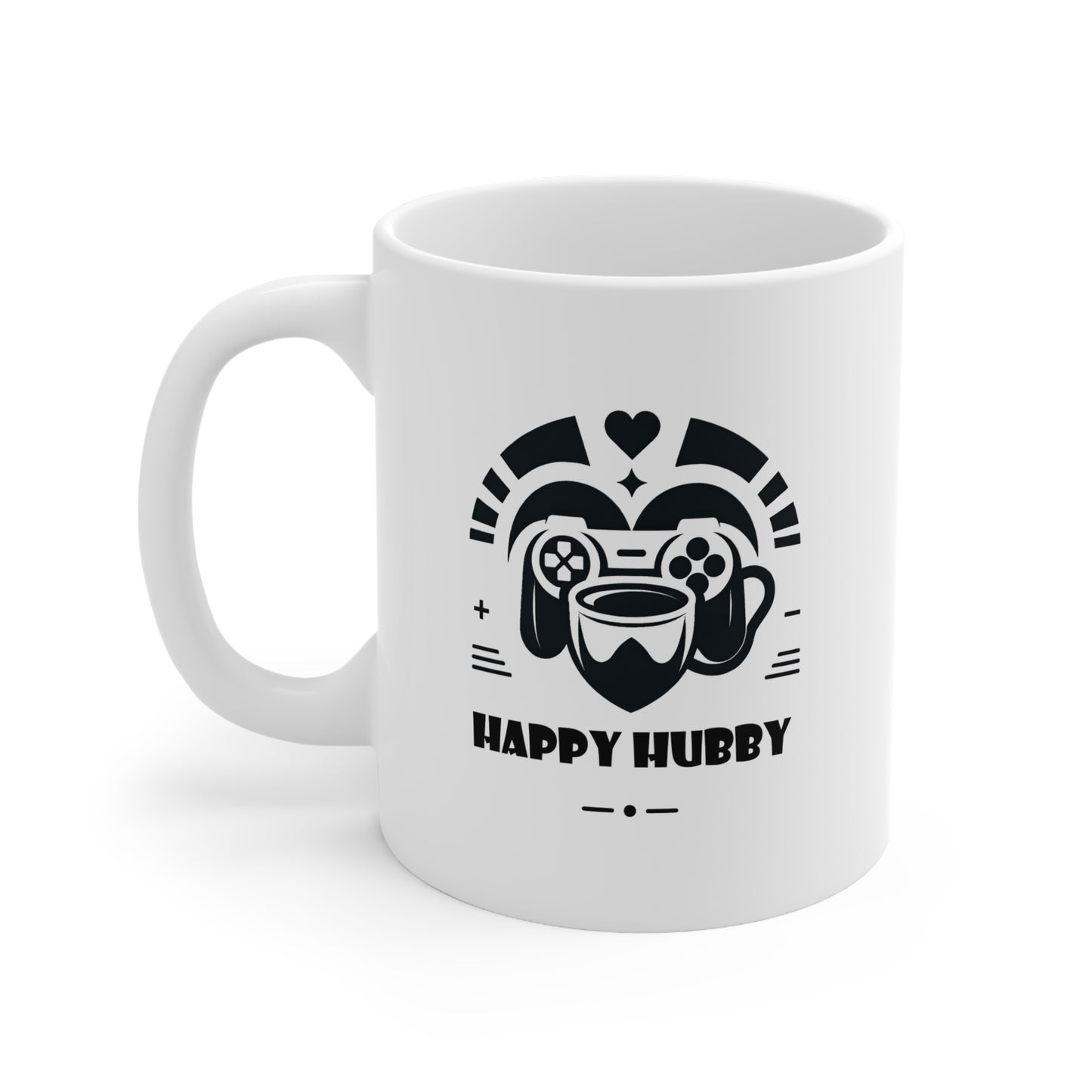 Valentine's Day Husband Mug - Gamer Heart Love Cup, 11oz Romantic Coffee Mug, Unique Gaming Themed Gift, Husband Valentine Ceramic Mug