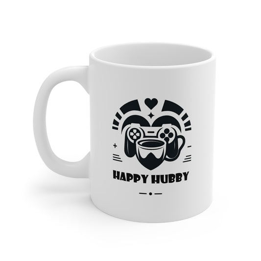 Valentine's Day Husband Mug - Gamer Heart Love Cup, 11oz Romantic Coffee Mug, Unique Gaming Themed Gift, Husband Valentine Ceramic Mug