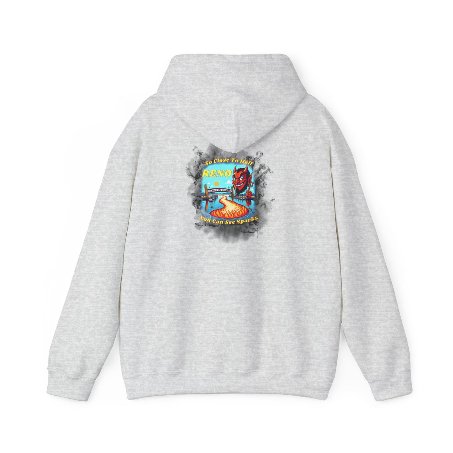 Reno - So close to hell you can see Sparks! - Hoodie (Smoke Background)