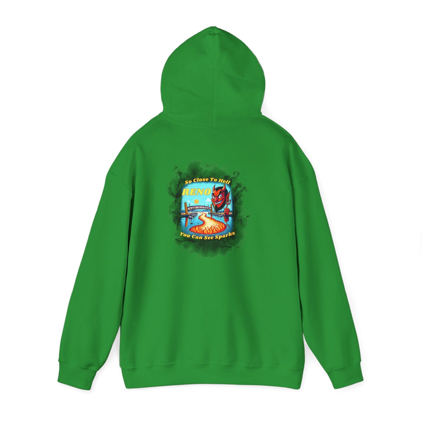 Reno - So close to hell you can see Sparks! - Hoodie (Smoke Background)