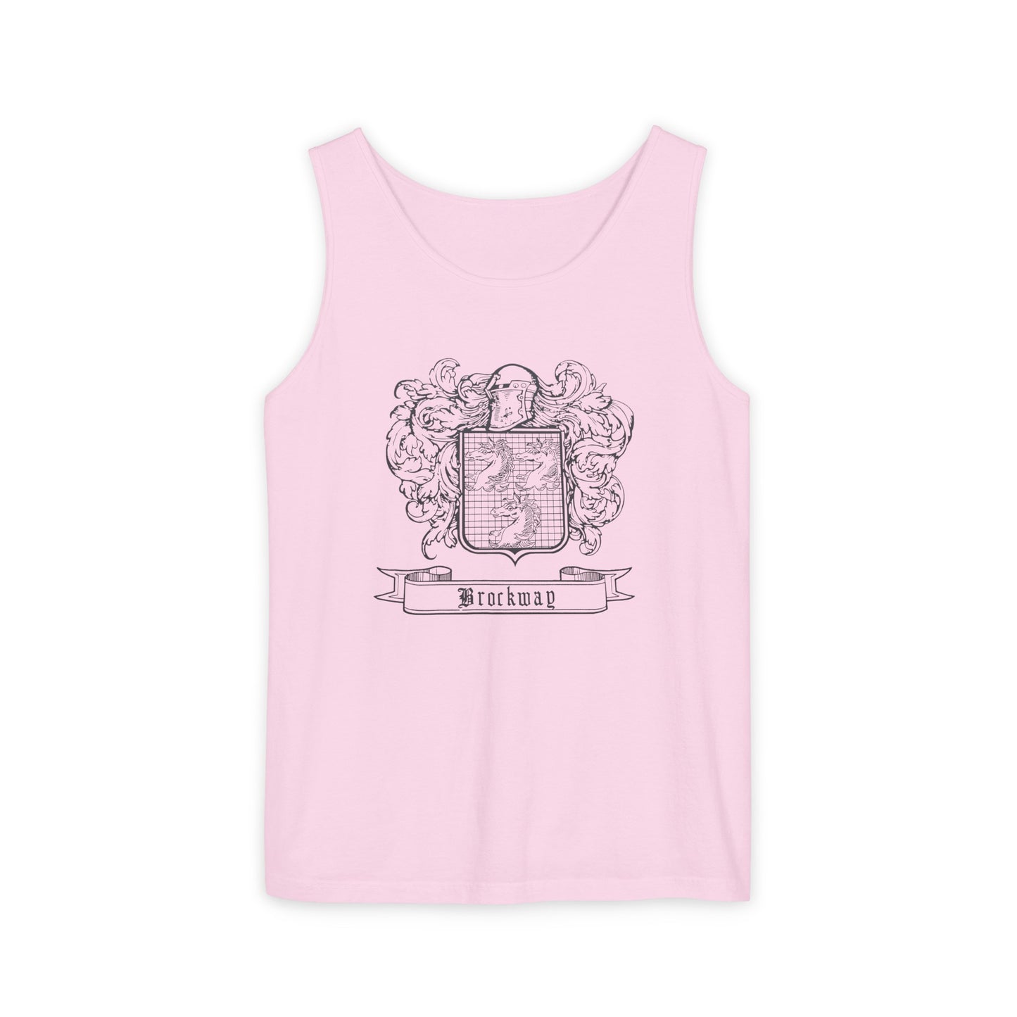 Brockway Traditional Coat of Arms - Unisex Garment-Dyed Tank Top