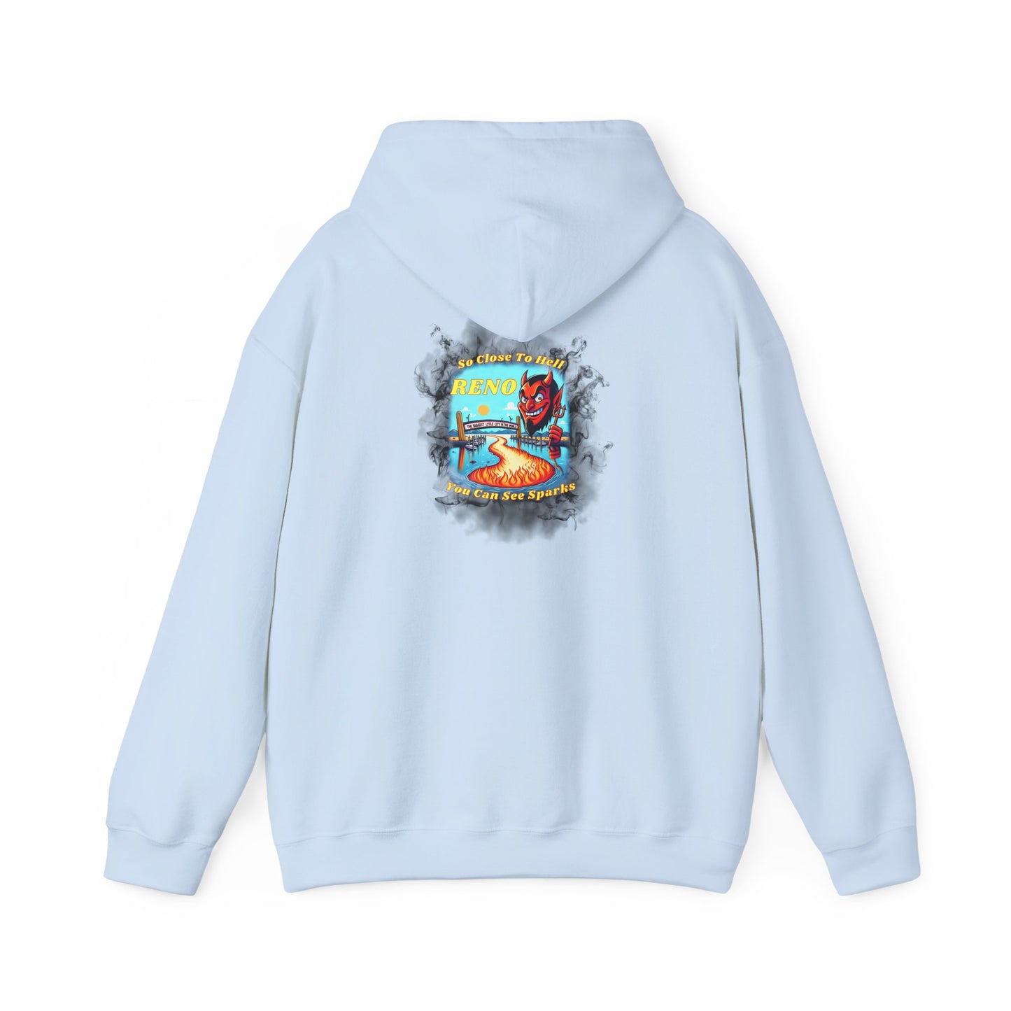 Reno - So close to hell you can see Sparks! - Hoodie (Smoke Background)