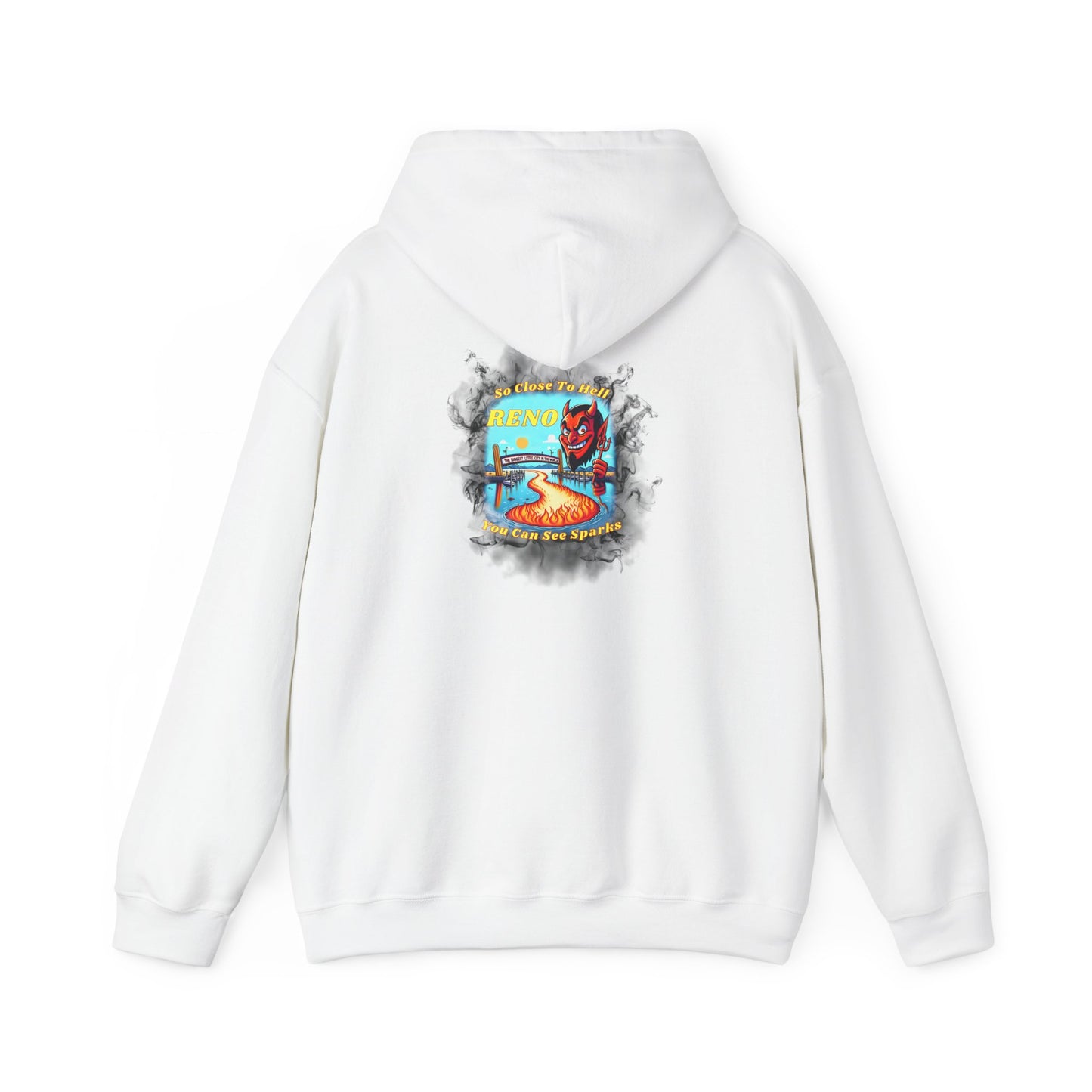 Reno - So close to hell you can see Sparks! - Hoodie (Smoke Background)