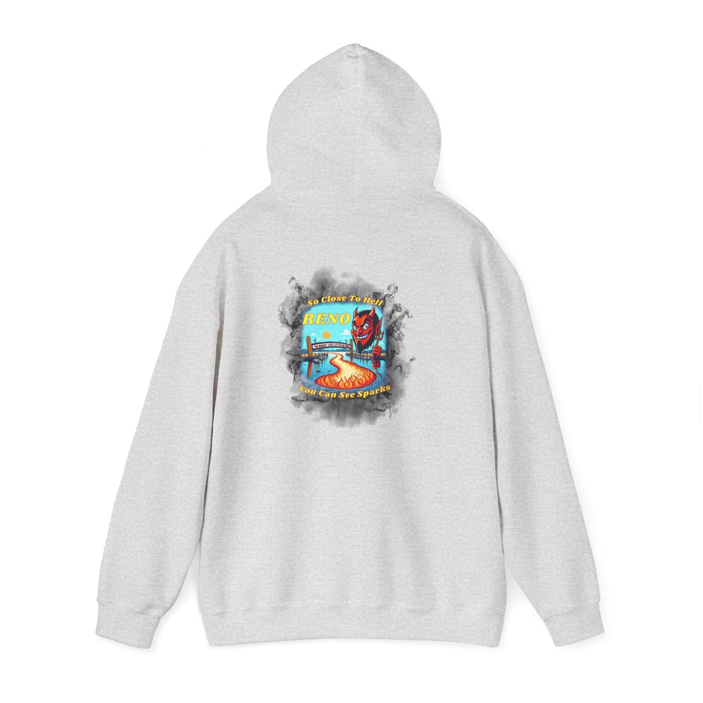 Reno - So close to hell you can see Sparks! - Hoodie (Smoke Background)