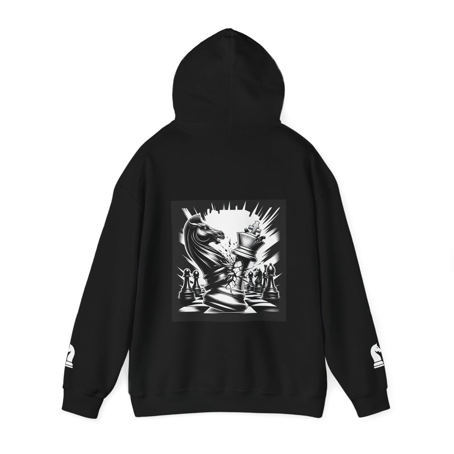 Dark Horse Hoodie, Unisex Chess Piece Silhouette Sweatshirt, Cozy Gamer's Pullover