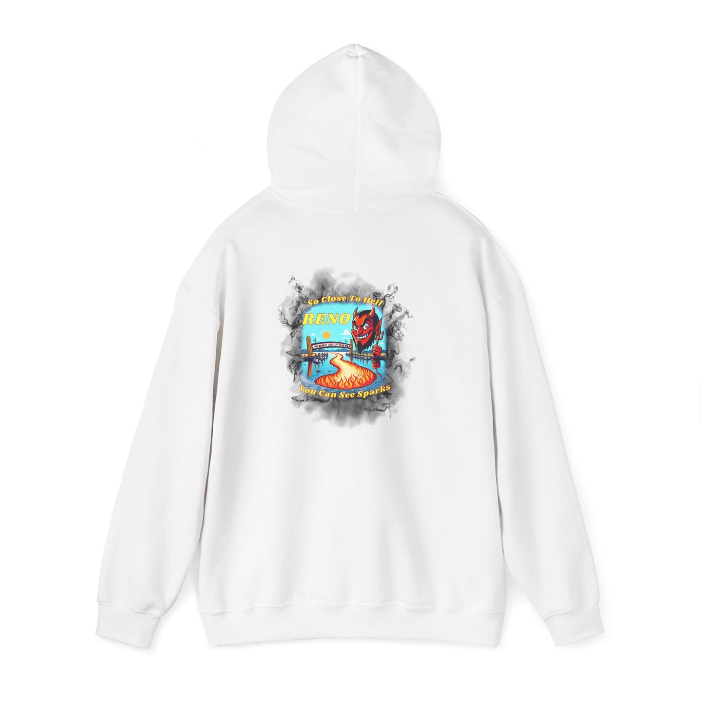 Reno - So close to hell you can see Sparks! - Hoodie (Smoke Background)