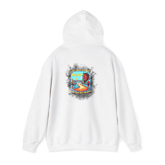 Reno - So close to hell you can see Sparks! - Hoodie (Smoke Background)